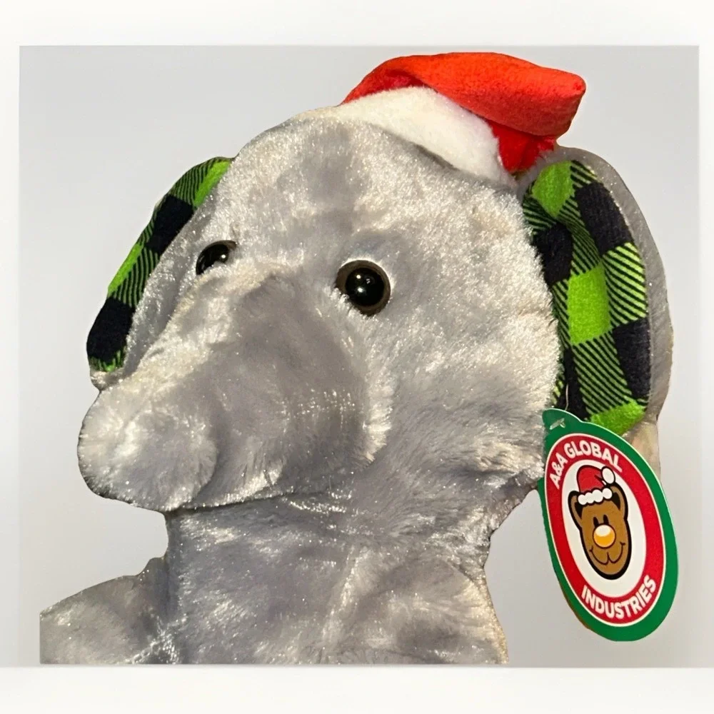 A&A Global Industries Christmas Elephant Plush Toy 3GJUMCHR8